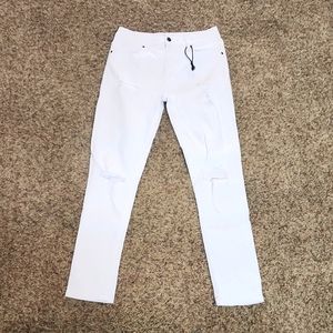 White Distressed Skinny Jeans